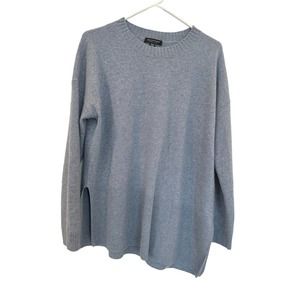 Saks Fifth Avenue Asymmetrical Light Blue Cashmere Sweater Med